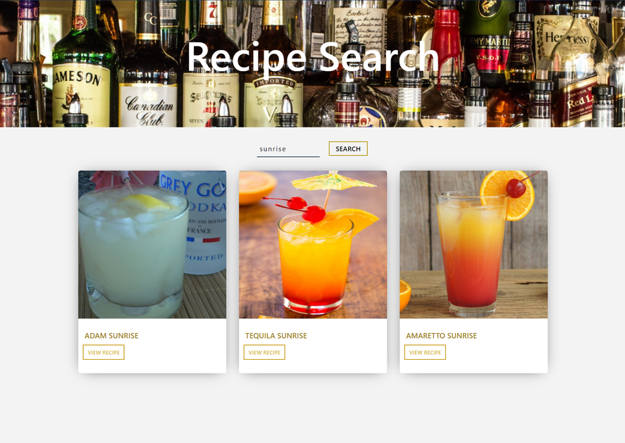 Cocktail Recipe Search